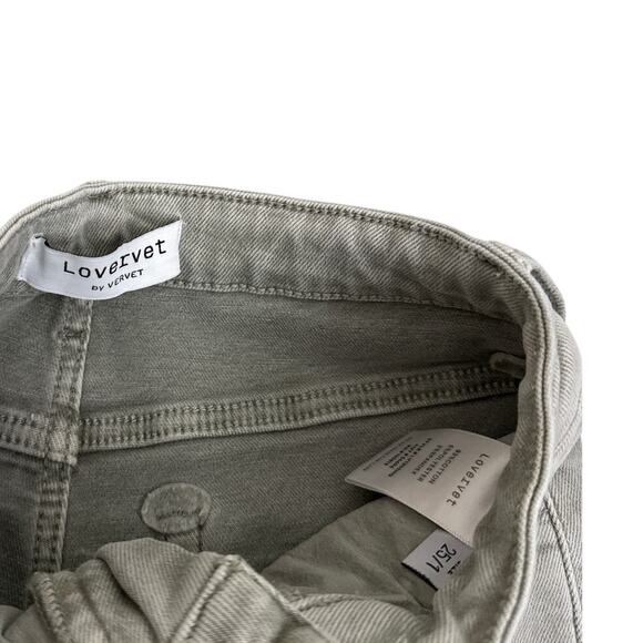 Lovervet by Vervet Pants Cropped Flare Distressed Gray Jeans Size Women's 1 / 25 - Picture 5 of 5